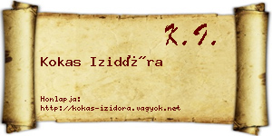 Kokas Izidóra névjegykártya